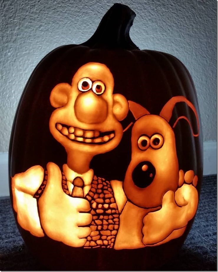 Wallace and Gromit Pumpkin carved by After Dark Pumpkins