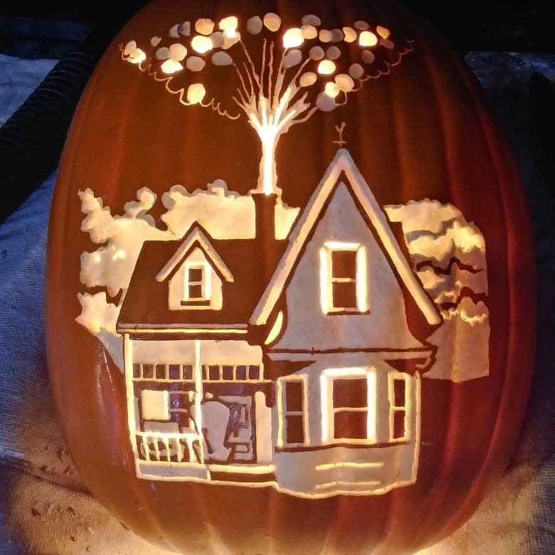 Up Pumpkin carved by Christy Johnson