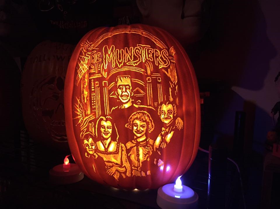 Munsters Pumpkin carved by Ian Fetterman