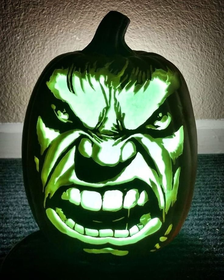 Hulk Pumpkin carved by After Dark Pumpkins