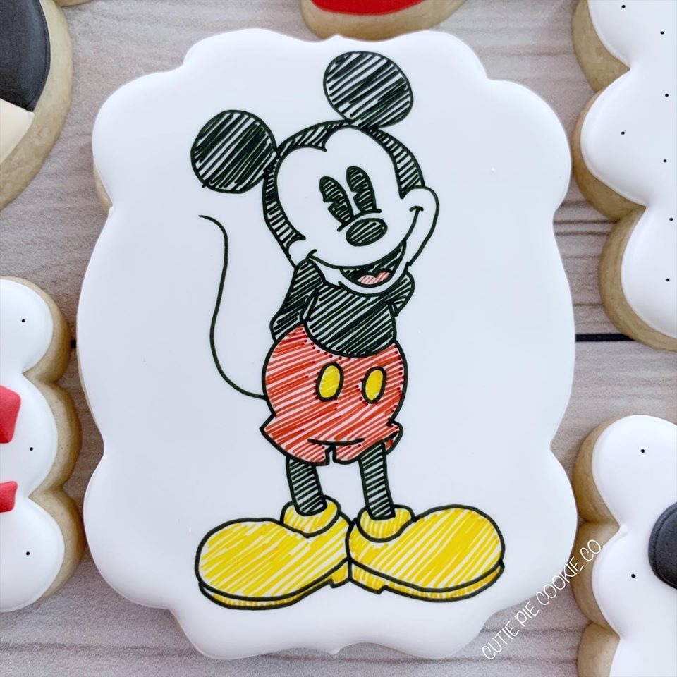 Hand Drawn Mickey Mouse Cookie