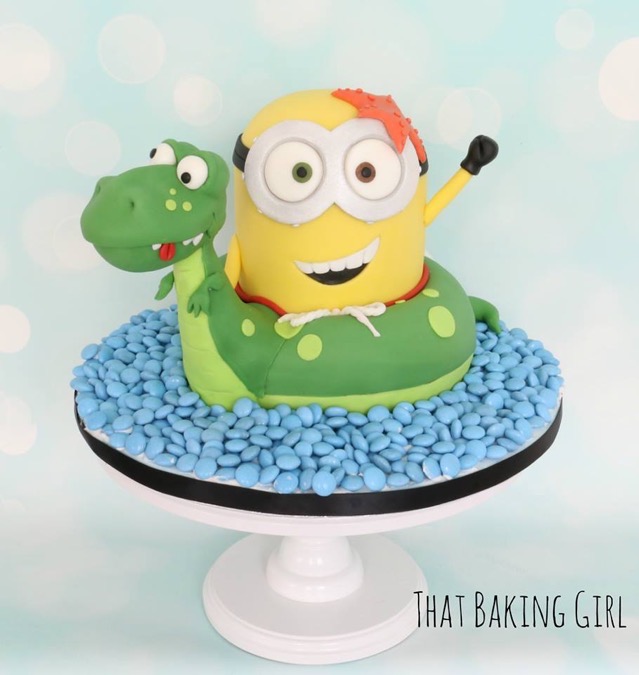 Minion on Dinosaur cake