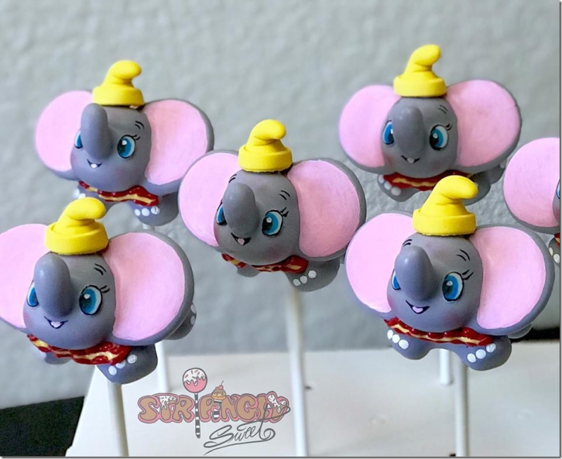 Dumbo Cake Pops made by Stripingly Sweet