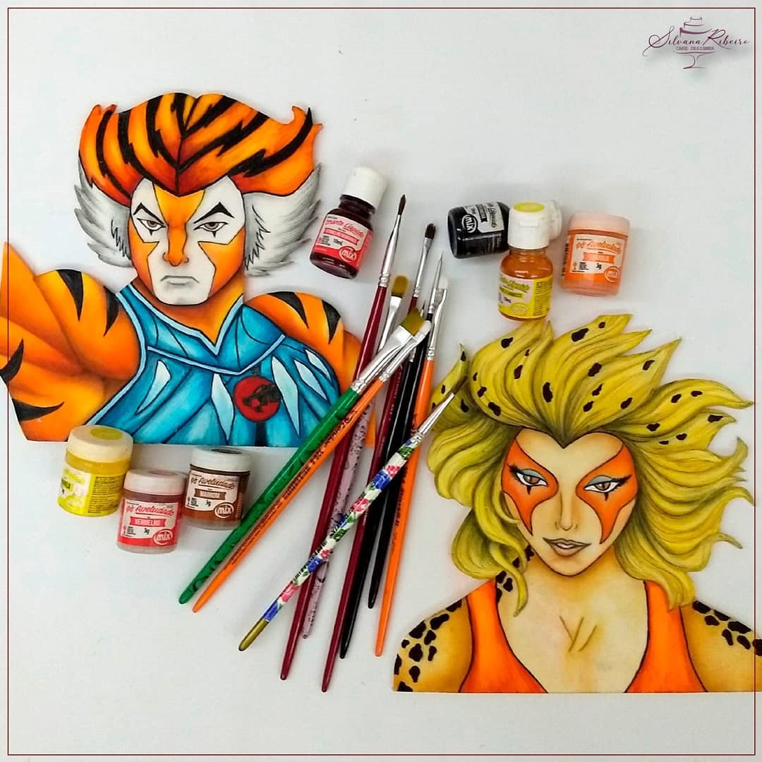 Lion-O and Cheetara Cake Figures made by Silvana Ribeiro Cake Designer