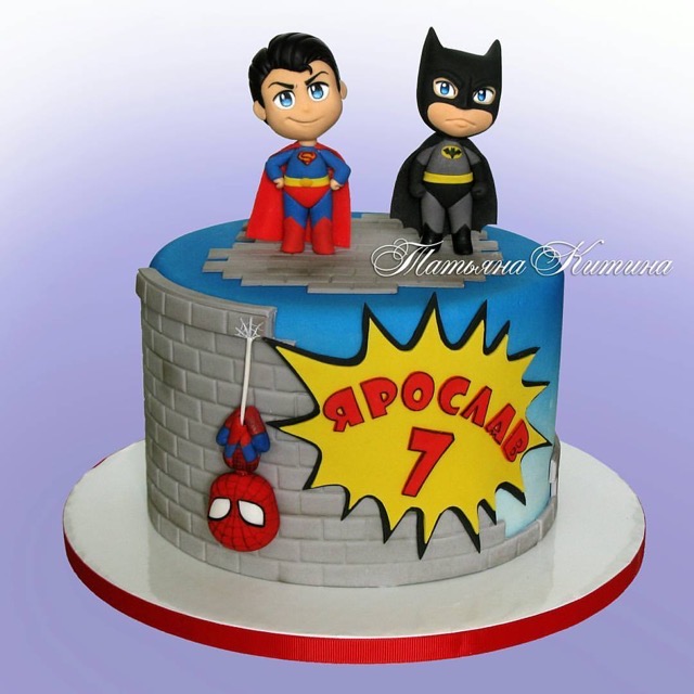 Superman Batman Spiderman Cake