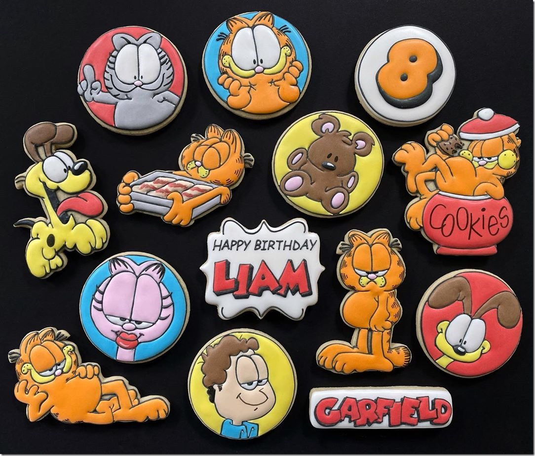 Garfield 8th Birthday Cookies