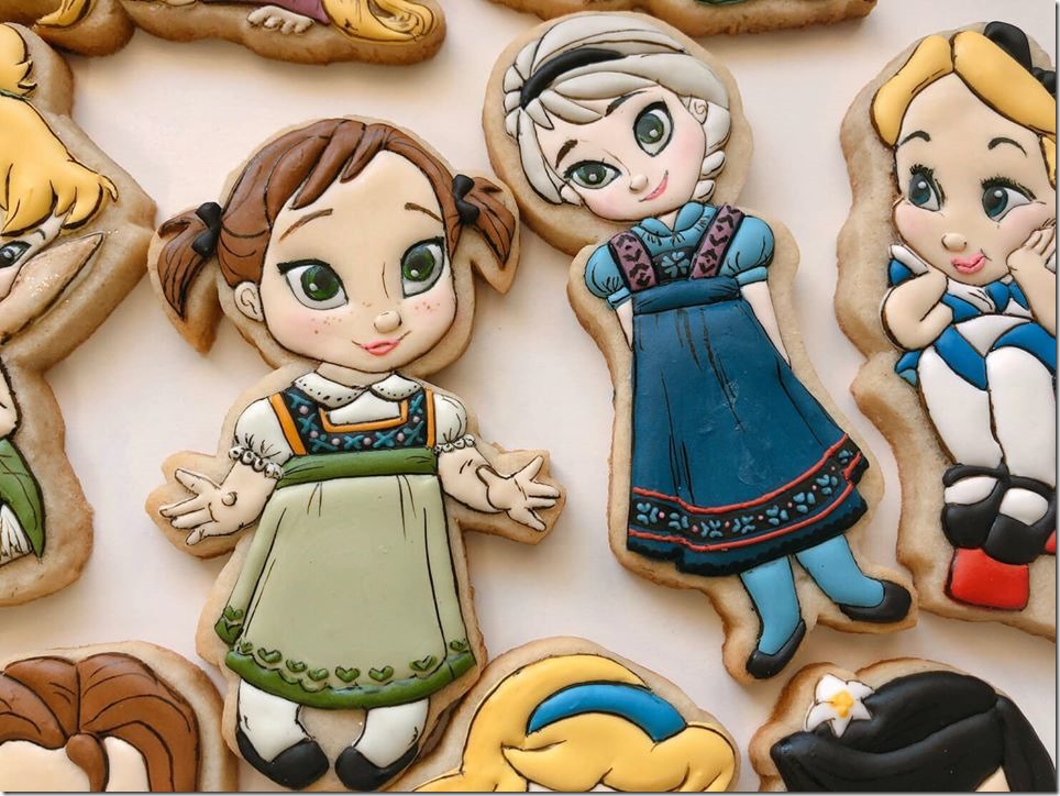 Baby Anna and Elsa Cookies