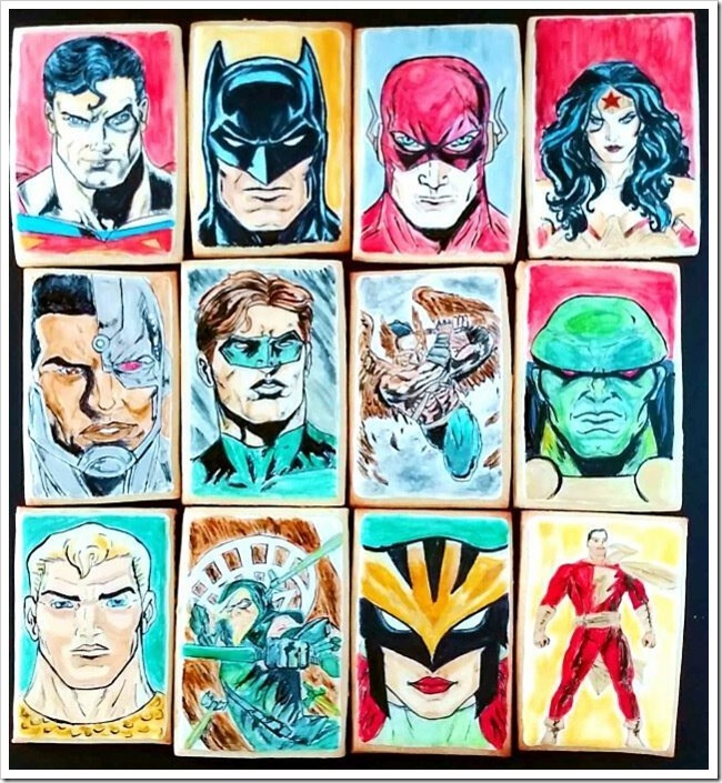 Hand Painted Justice League Cookies