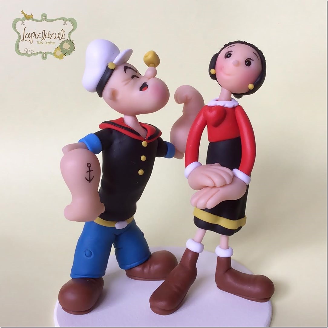 Popeye and Olive Oyl Wedding Cake Topper