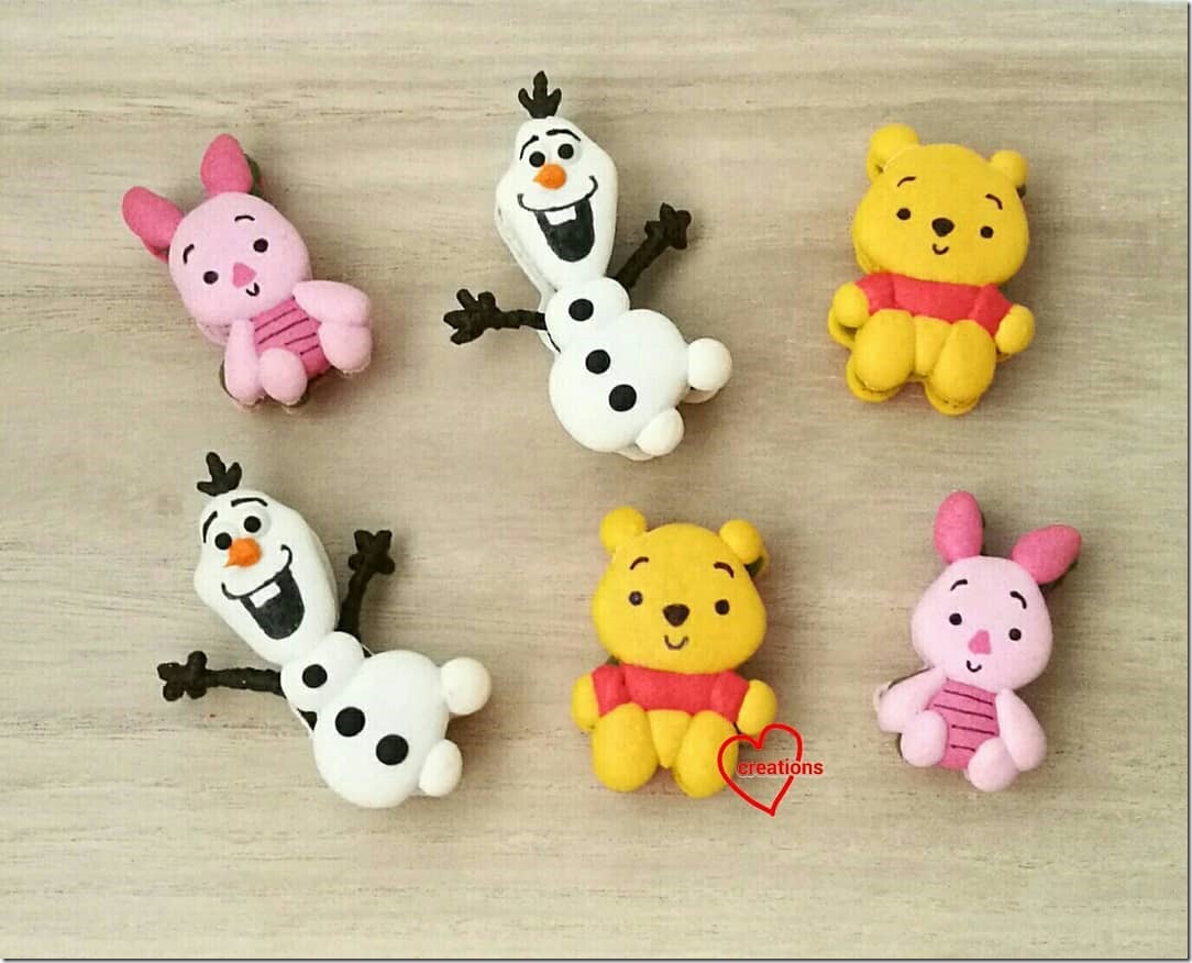 Winnie The Pooh, Piglet & Olaf Macarons