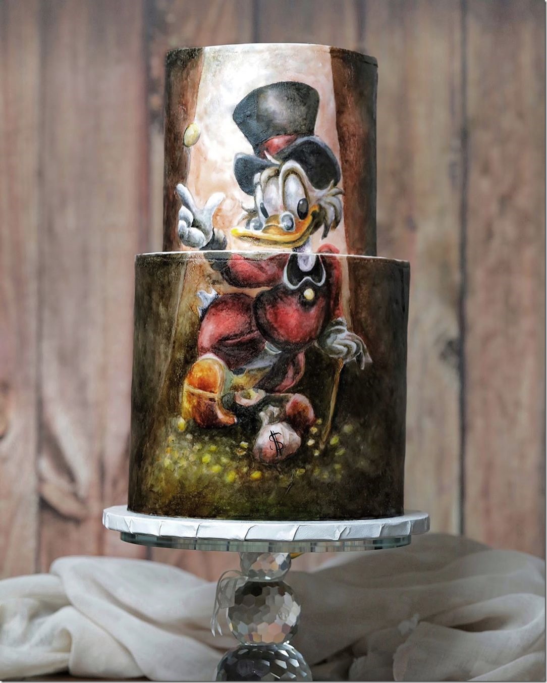 Hand Painted Uncle Scrooge Cake