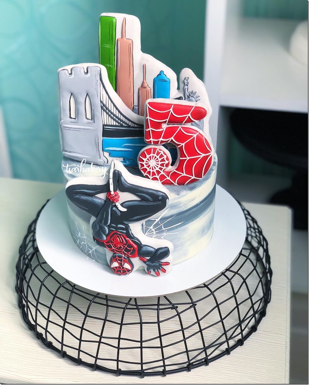 Miles Morales Spider-Man 5th Birthday Cake 