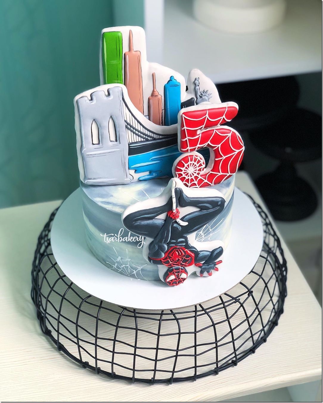 Miles Morales Spider-Man 5th Birthday Cake 