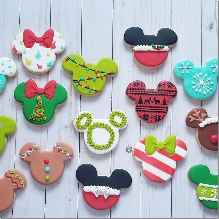 Mickey & Minnie Mouse Ears Christmas Cookies