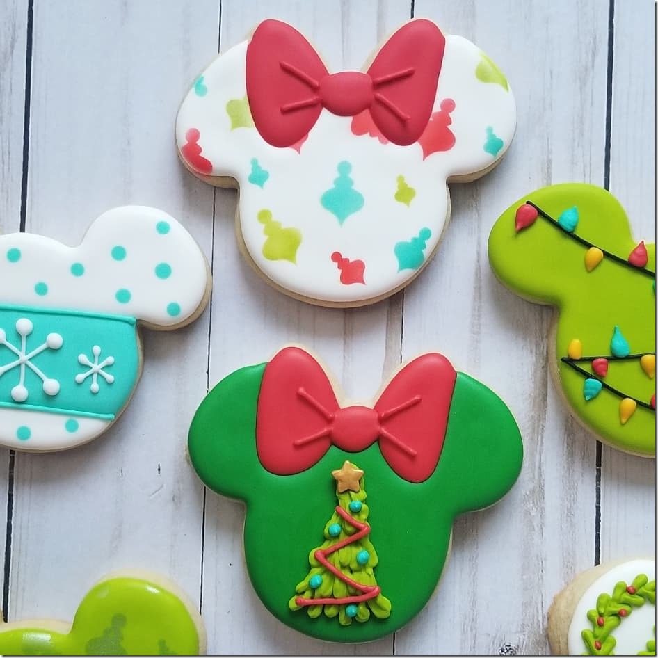 Minnie Mouse Ears Christmas Cookies