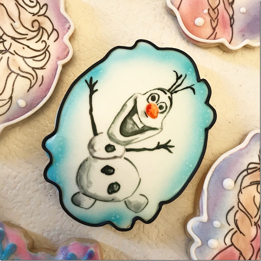 Hand Drawn Olaf Cookie