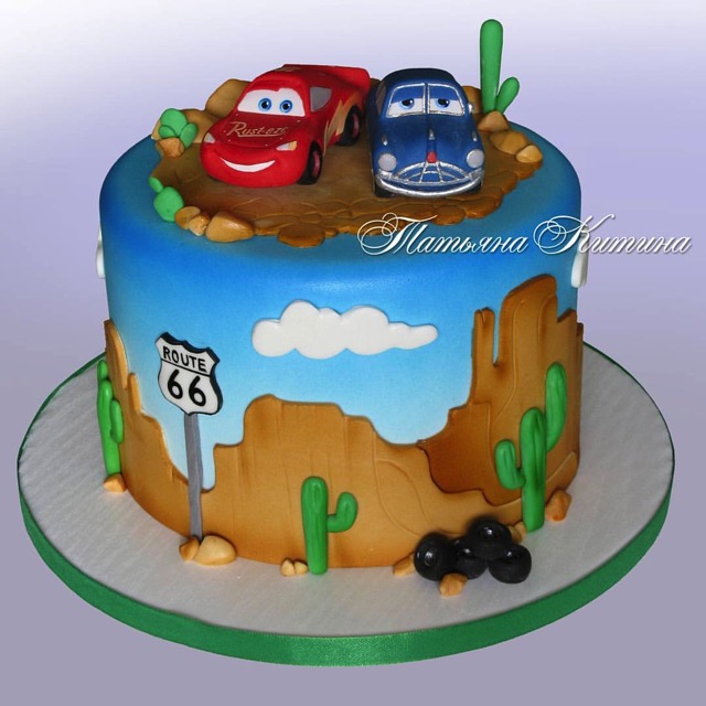 Lightning McQueen and Doc Hudson Cake