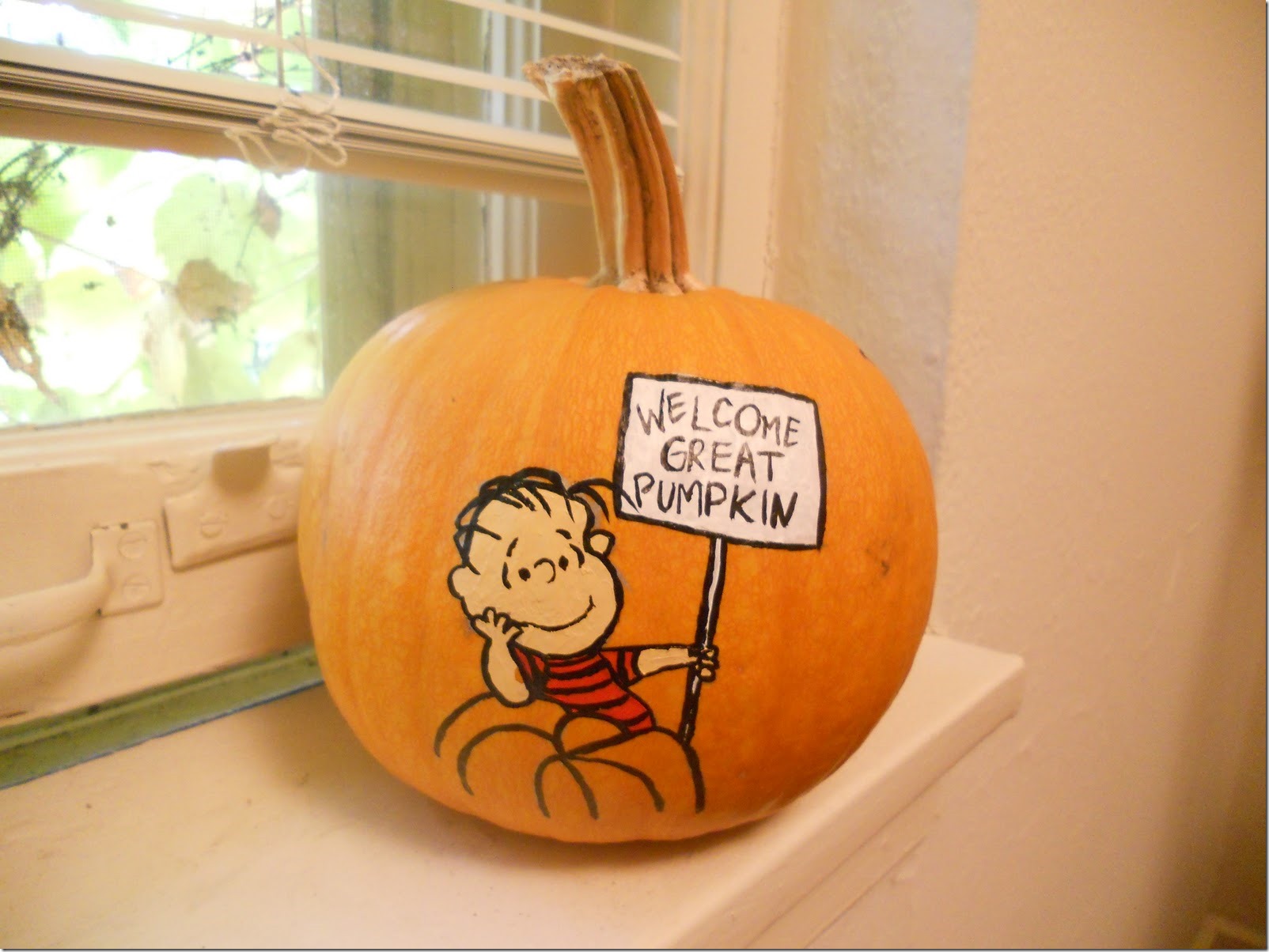 Hand Painted Linus Pumpkin
