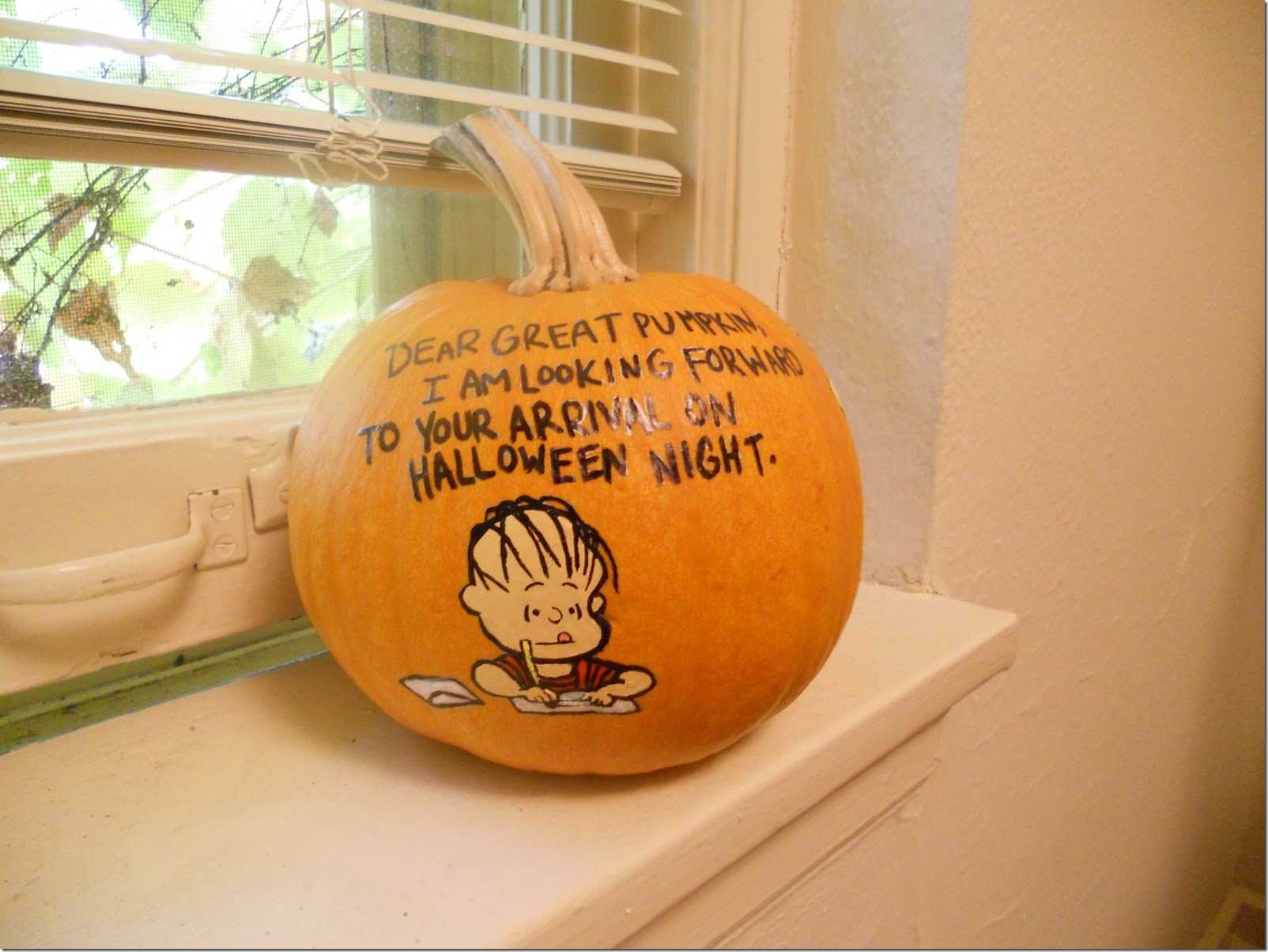 Hand Painted Linus Pumpkin