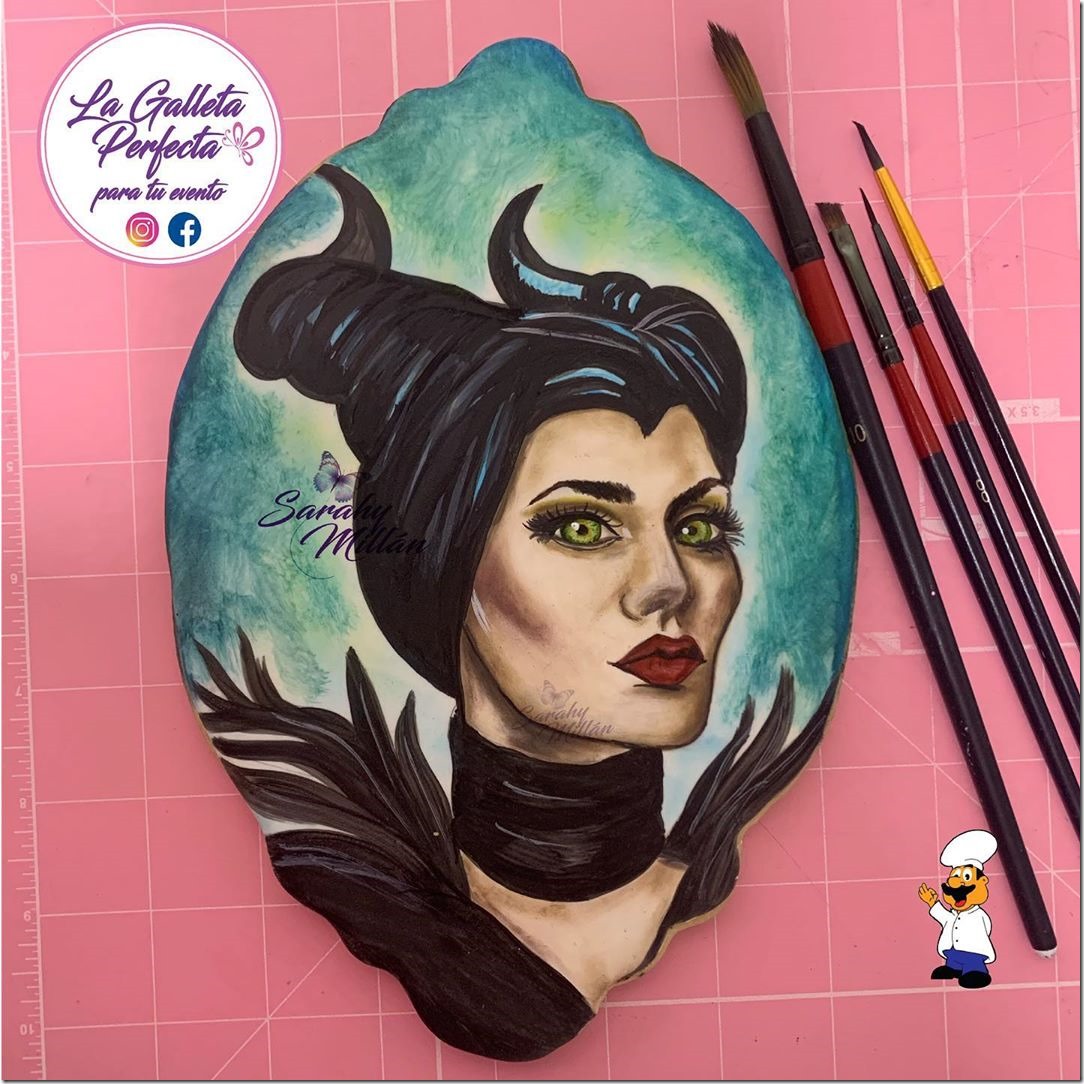 Hand Painted Maleficent Cookie