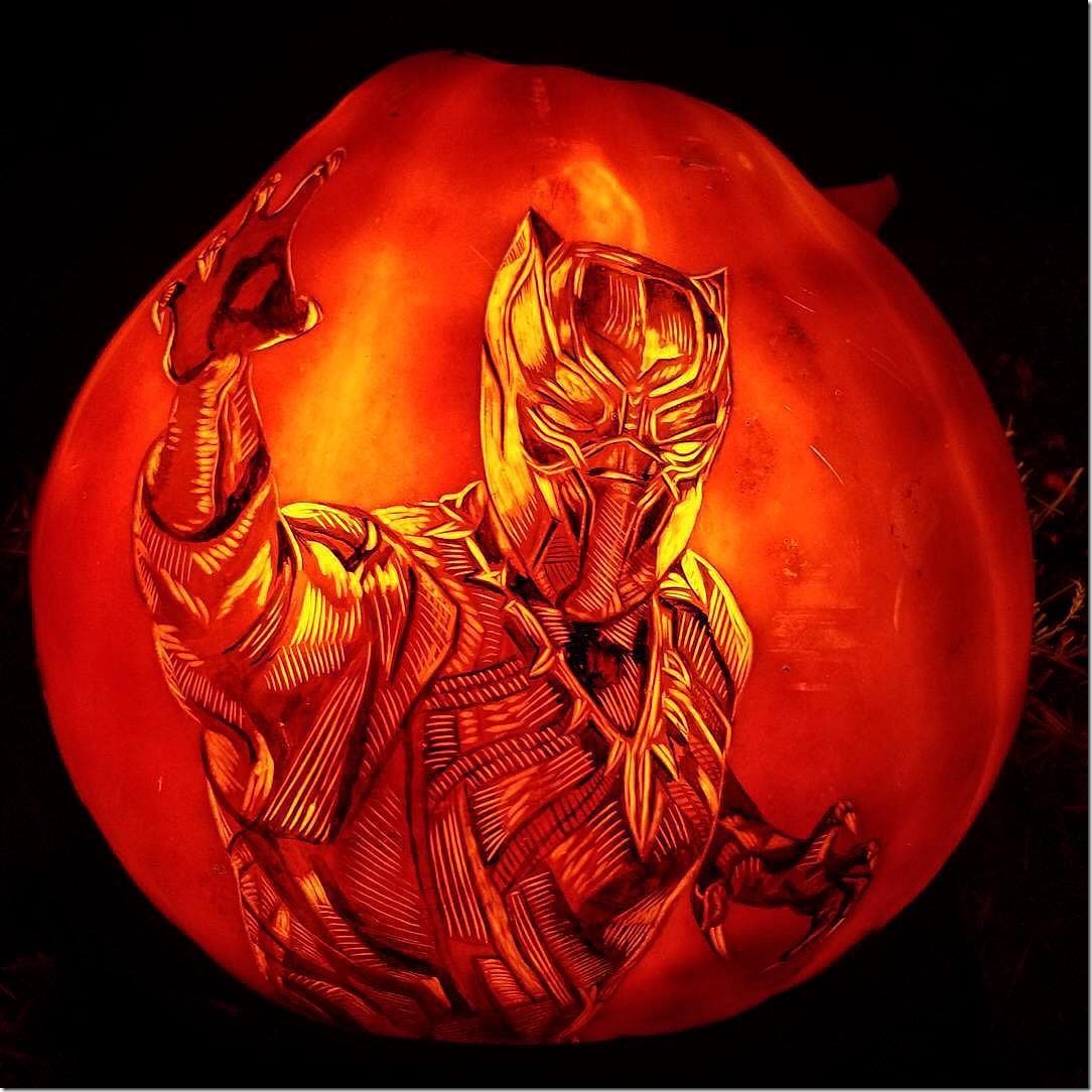 Black Panther Pumpkin Carving
