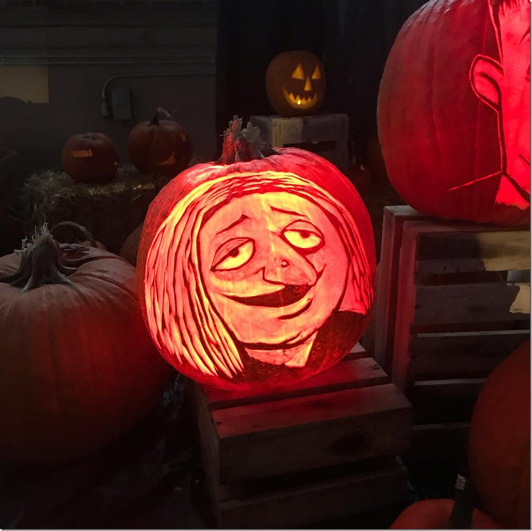 Grandmama Addams Pumpkin Carving