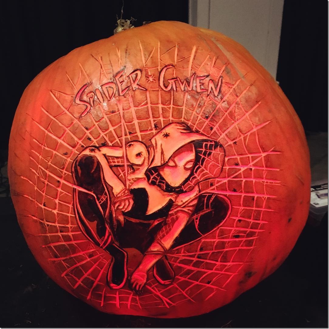 Spider-Gwen Pumpkin Carving