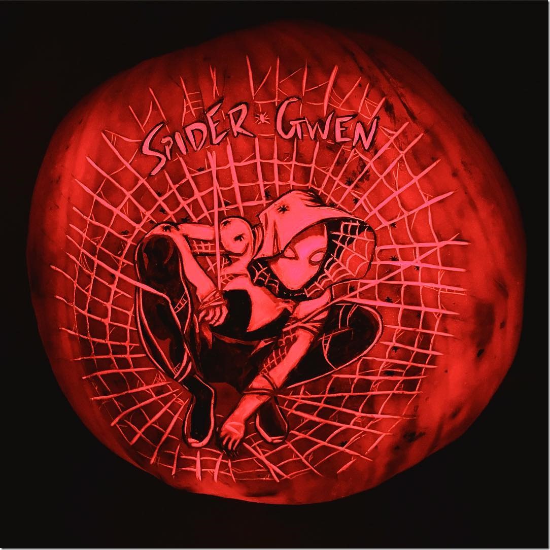 Spider-Gwen Pumpkin Carving