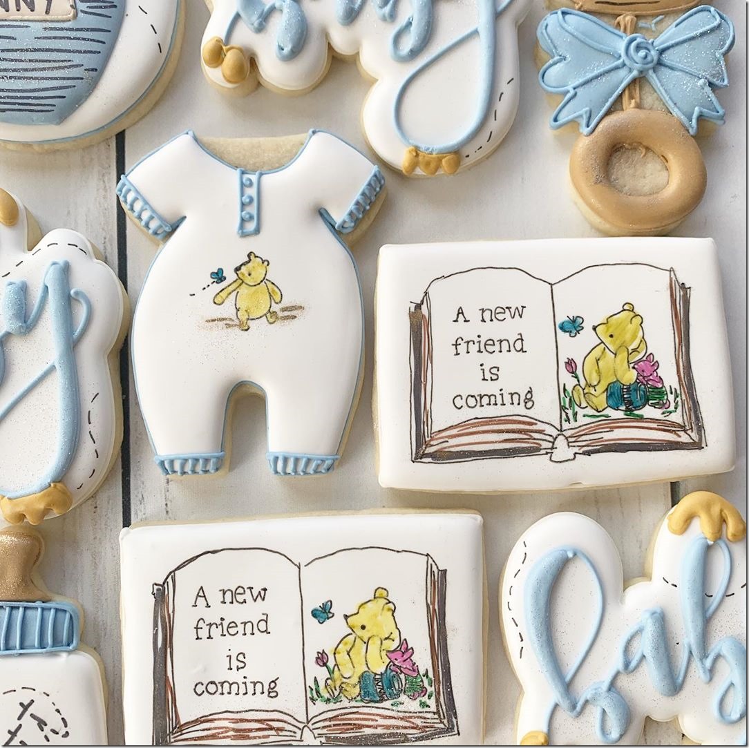 Winnie The Pooh Baby Shower Cookies 