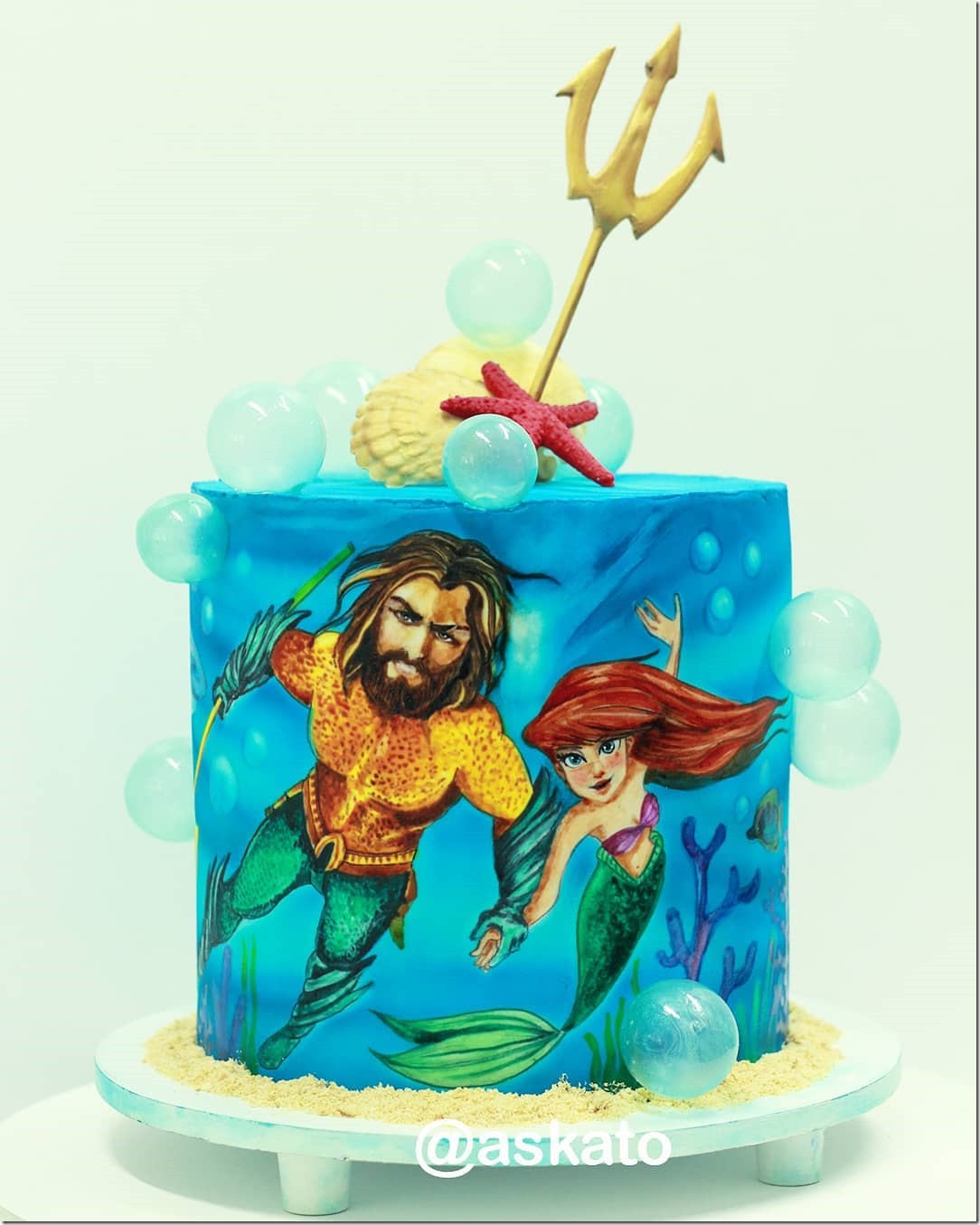 Aquaman meets The Little Mermaid Cake 