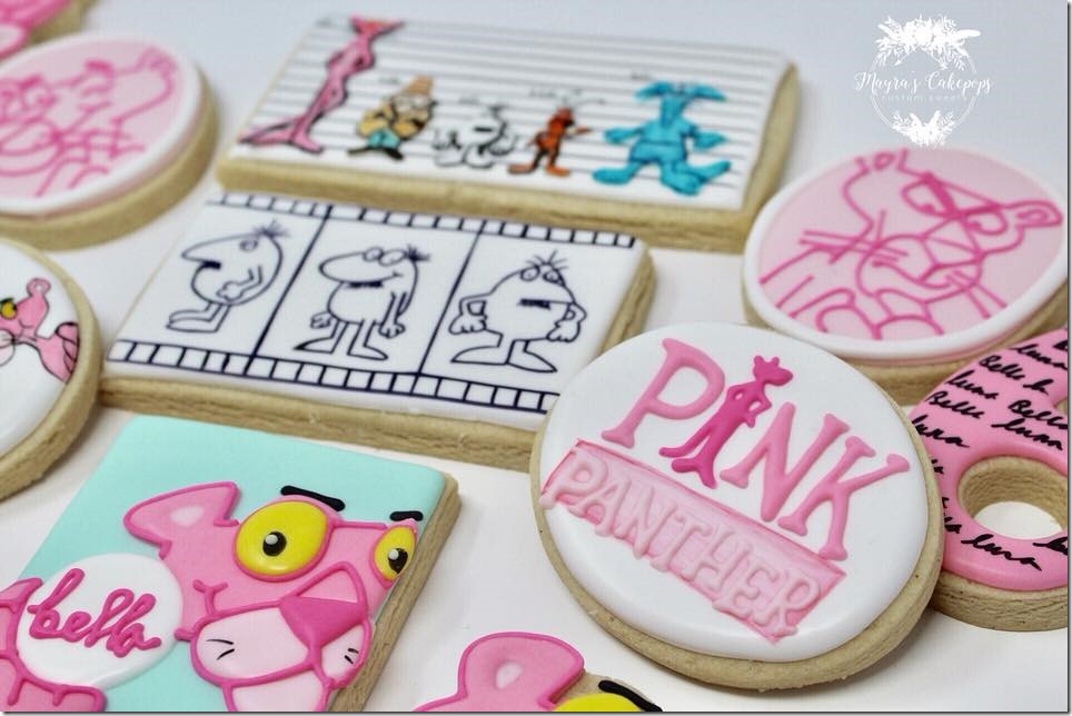 Pink Panther 6th Birthday Cookies