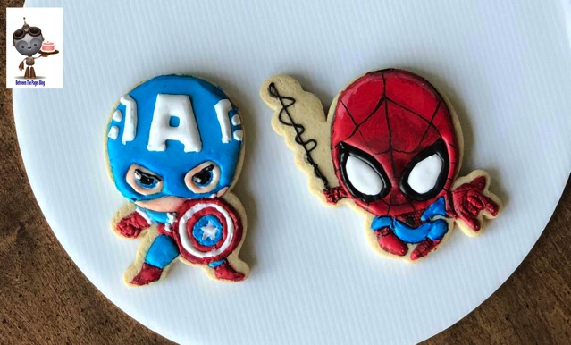 Captain America and Spiderman Cookies copy