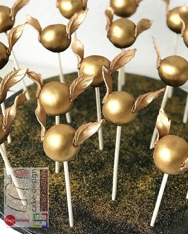 Golden Snitch cake pops