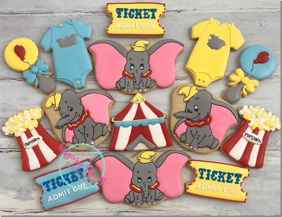 Dumbo Baby Shower Cookies