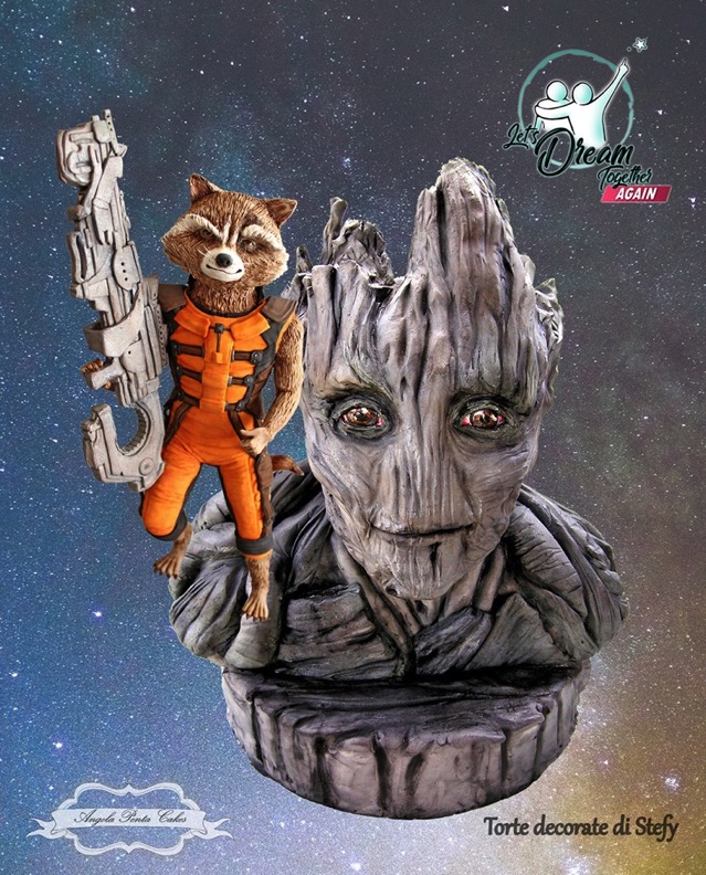 Groot and Rocket Cake
