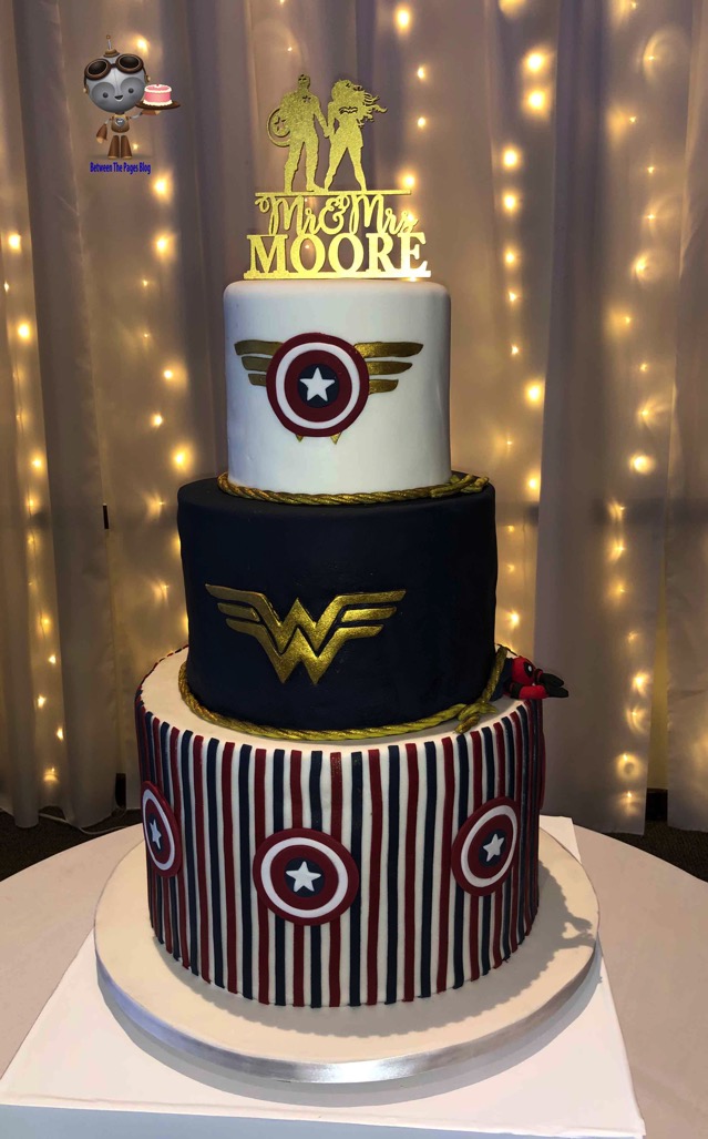 Captain America and Wonder Woman Wedding Cake