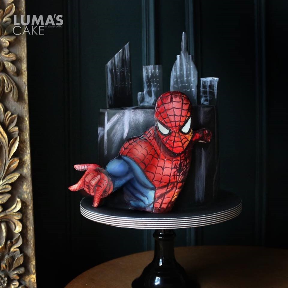 Hand Painted Spider-Man Cake 