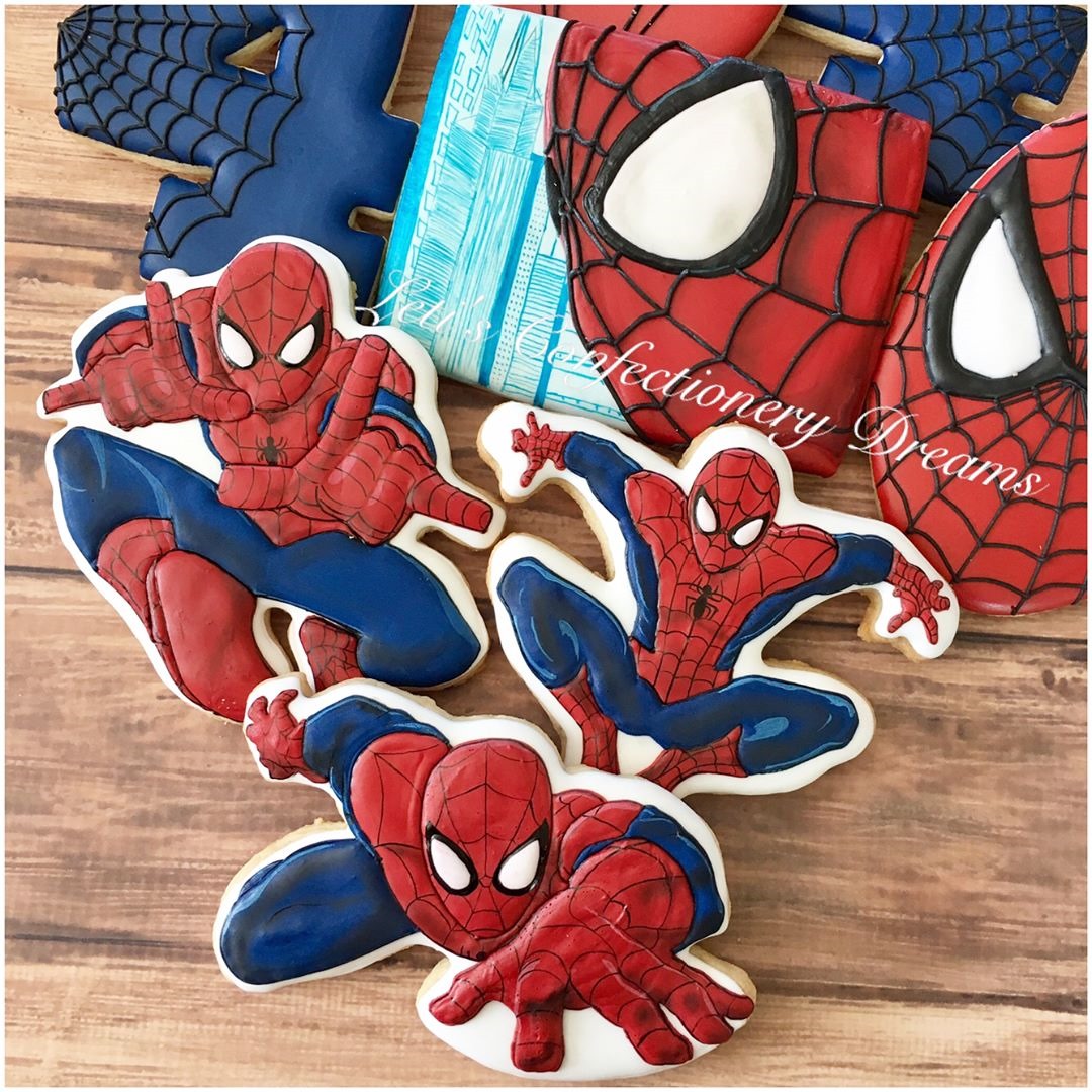 Spider-Man 4th Birthday Cookies
