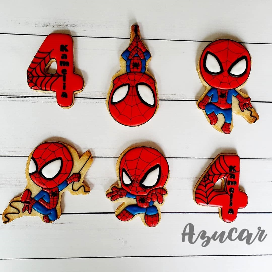Spider-Man 4th Birthday Cookies