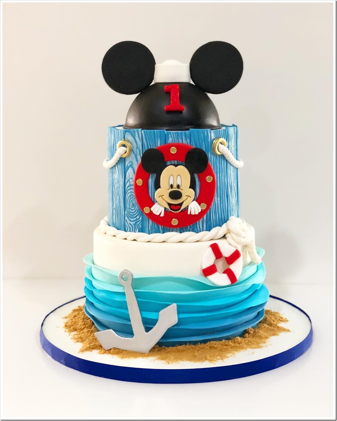 Sailor Mickey Mouse 1st Birthday Cake