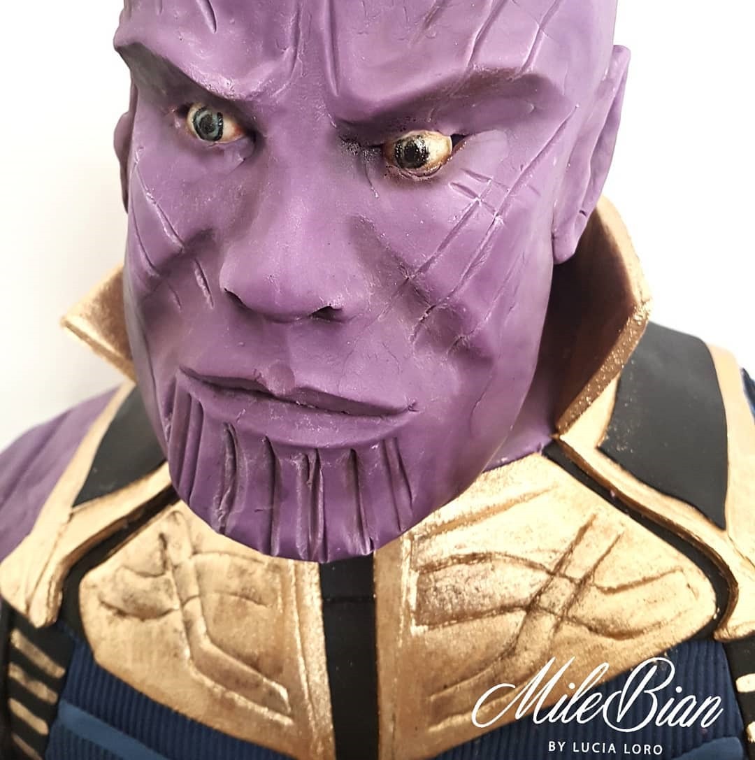 Close-up of Thanos Cake