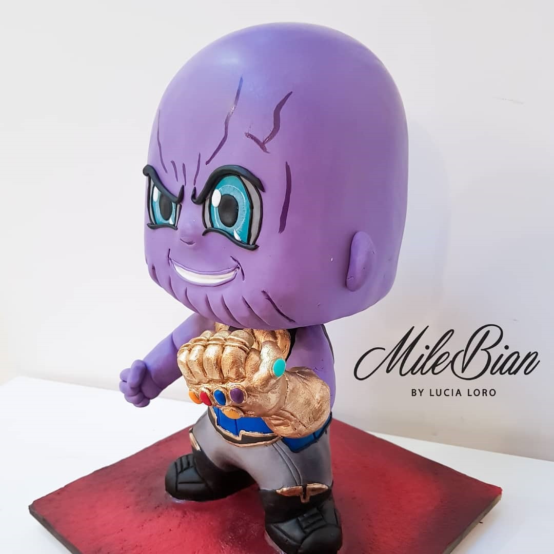 Side view of Baby Thanos Cake