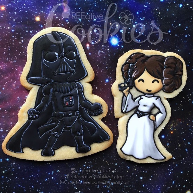 Darth Vader and Princess Leia Cookeis