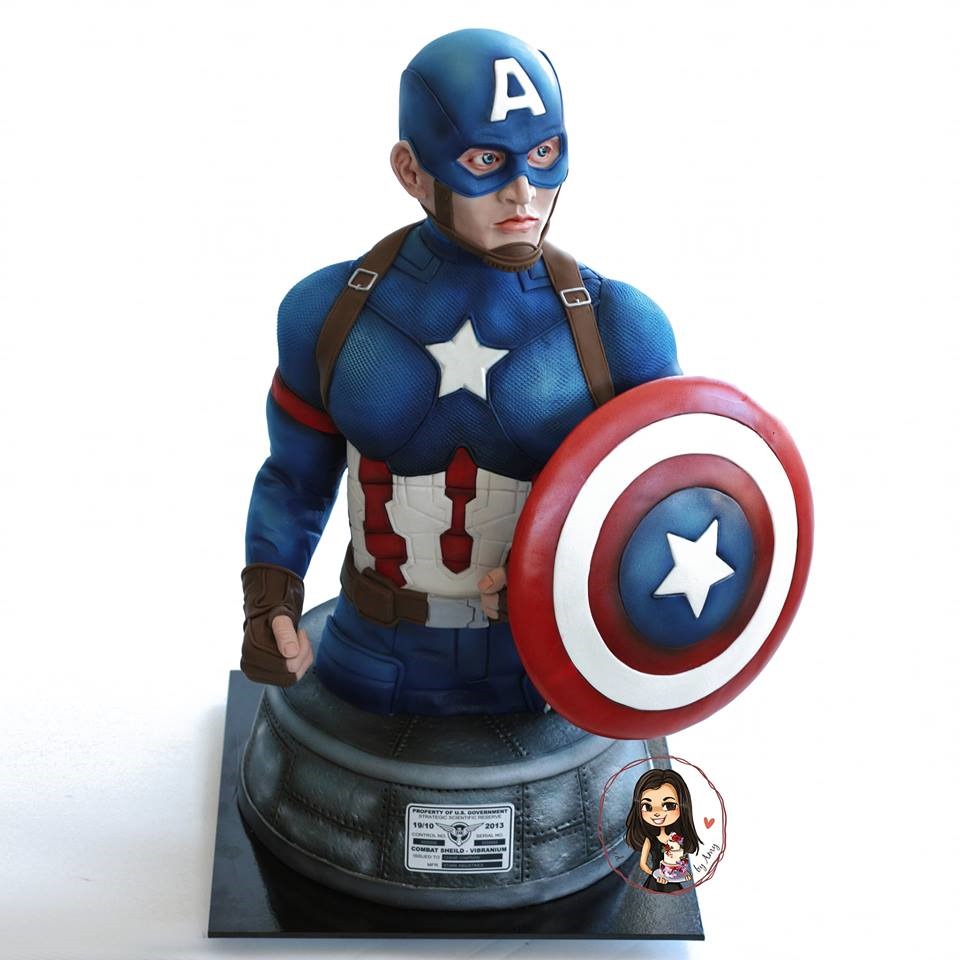 Sculpted Captain America Birthday Cake