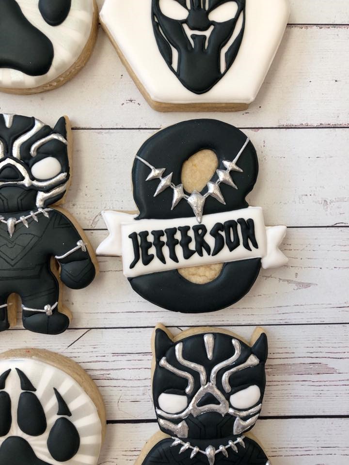 Black Panther 8th Birthday Cookie