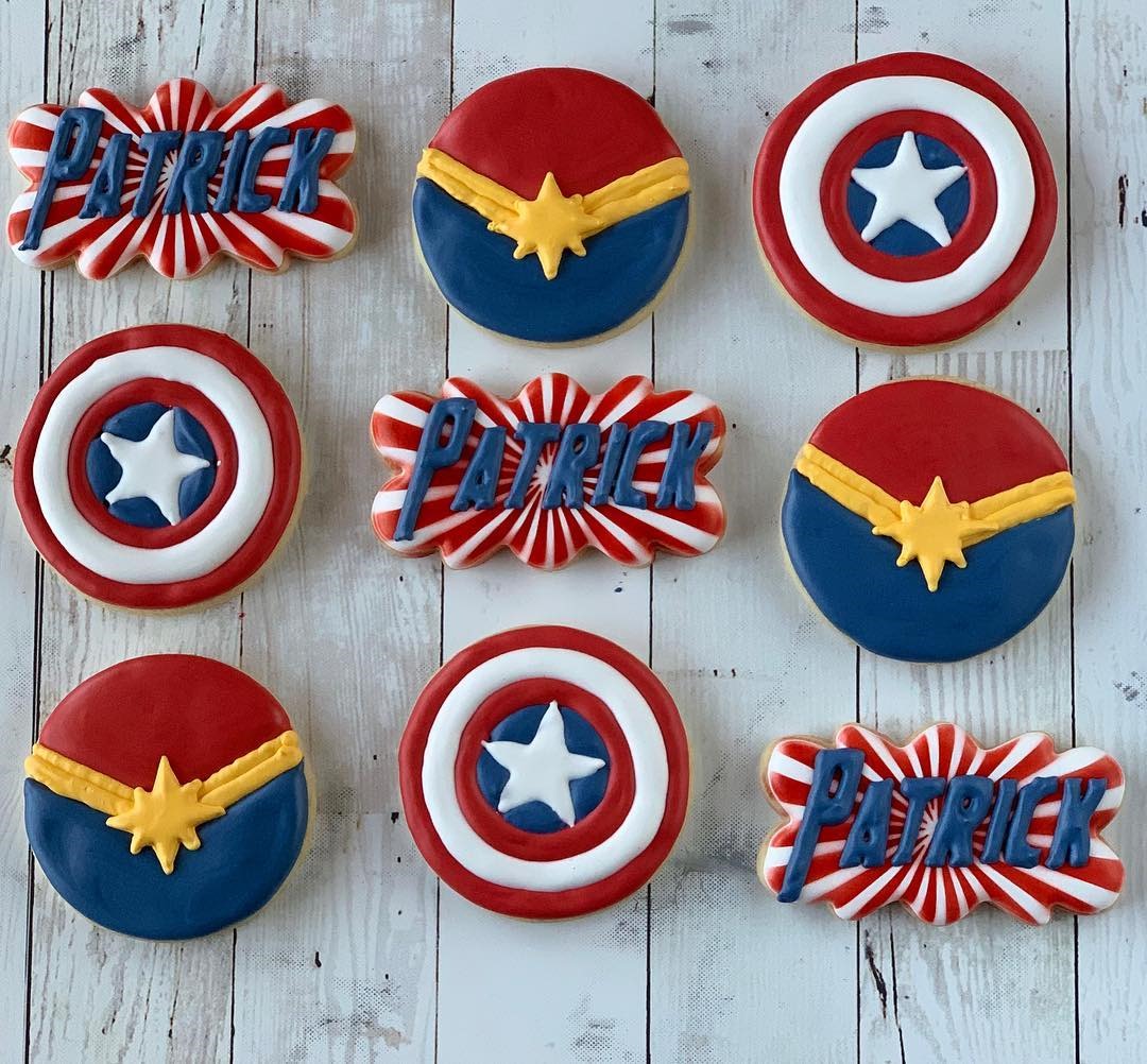 Captain Marvel & Captain America Cookies