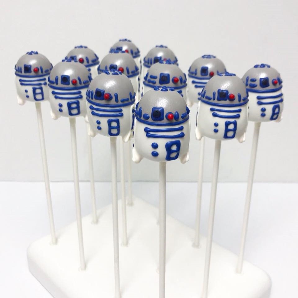 R2-D2 Cake Pops