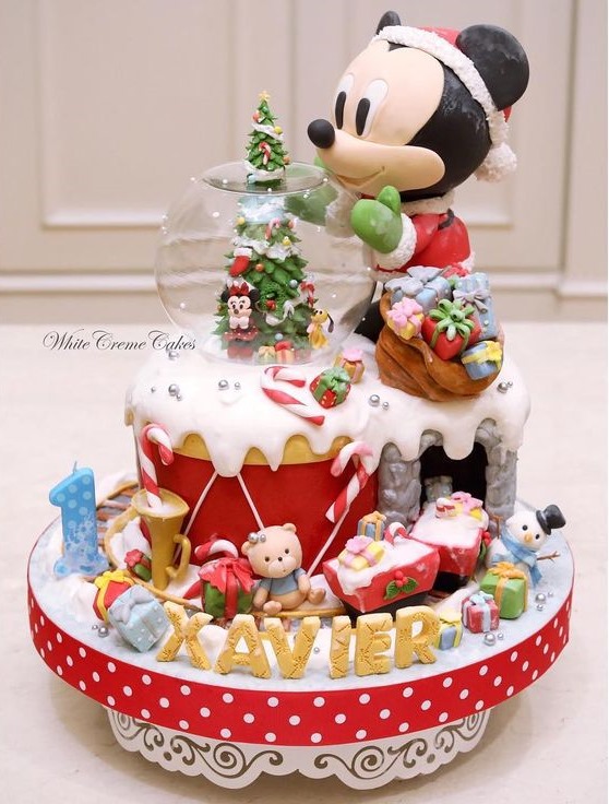 Baby Mickey Mouse Christmas Cake