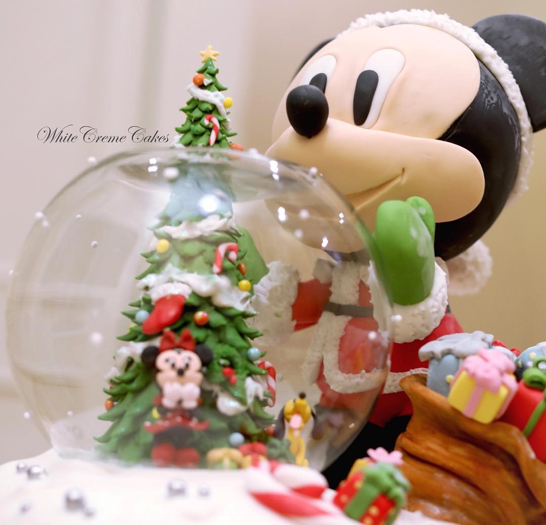 Close-up of Baby Mickey Mouse Christmas Cake