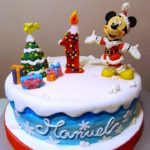 Cute Santa Mickey 1st Birthday Cake